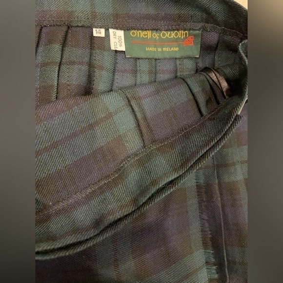 KILT. O’Neil of Dublin wool blue & green pleated skirt sz 12 St. Patrick’s Day - Picture 10 of 16